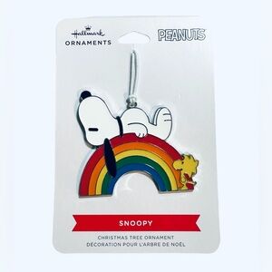 Hallmark Snoopy Woodstock Rainbow Metal Christmas Ornament NEW!!!
